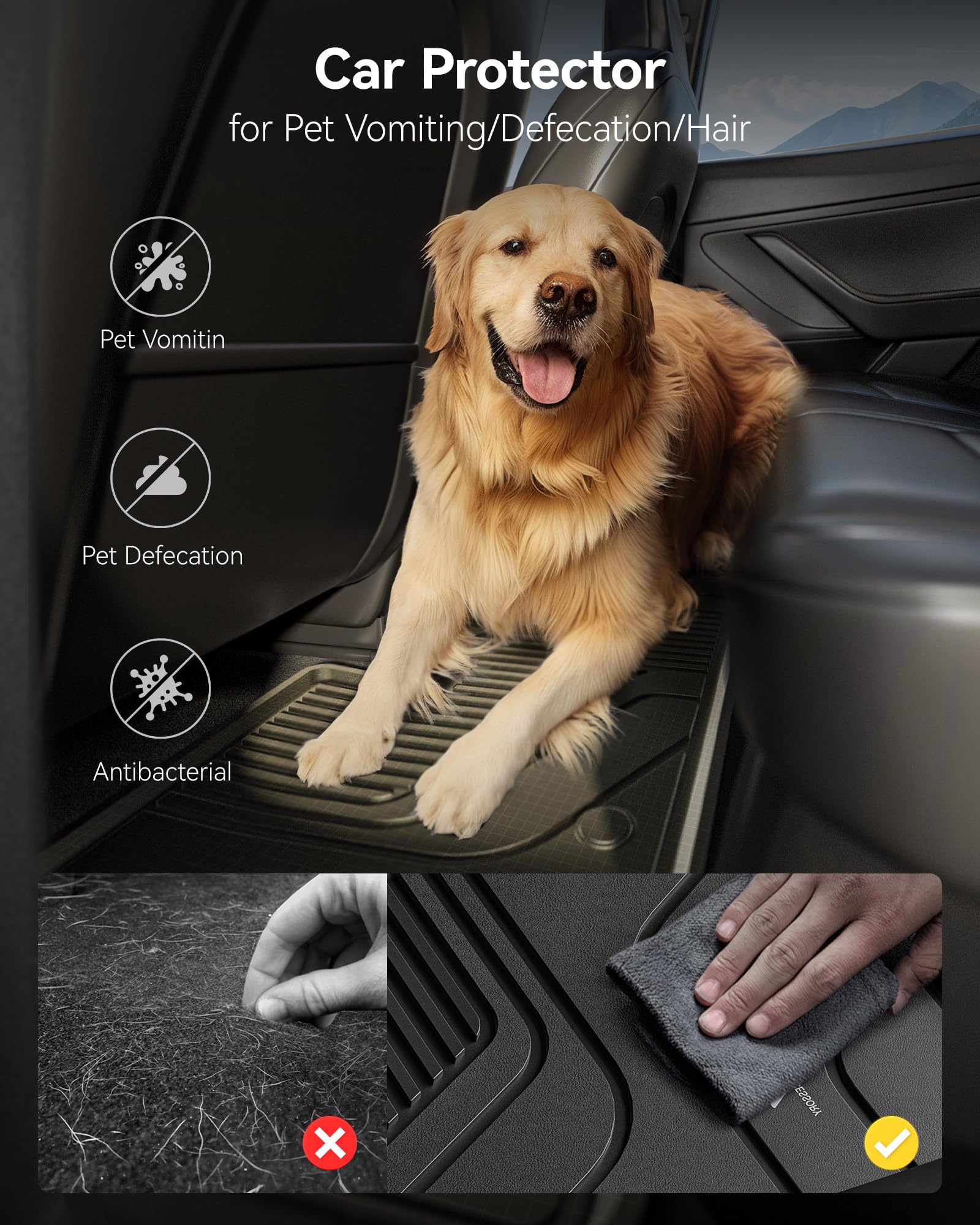 3W Floor Mats & Cargo Liner for BMW X3 G45 2025 2026, Accessories Custom Fit TPE All Weather 1st & 2nd Row Car Mats and Trunk Liners for BMW X3 30/M50 xDrive