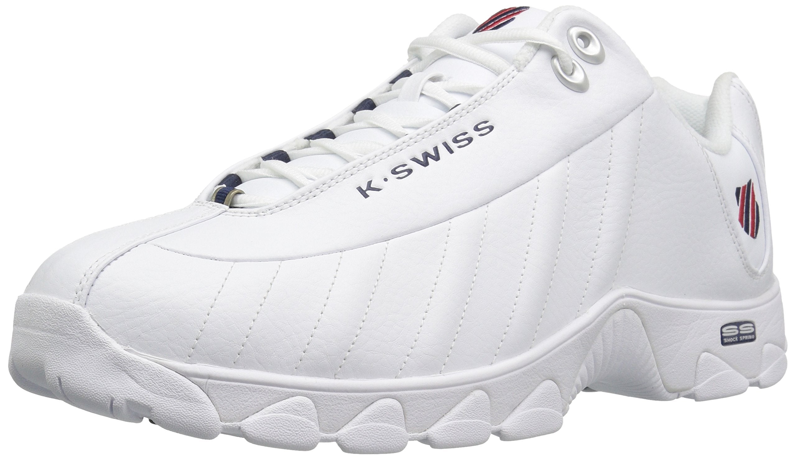 K-Swiss Men's ST329 CMF Sneaker, White/Navy/Red, 13 XW