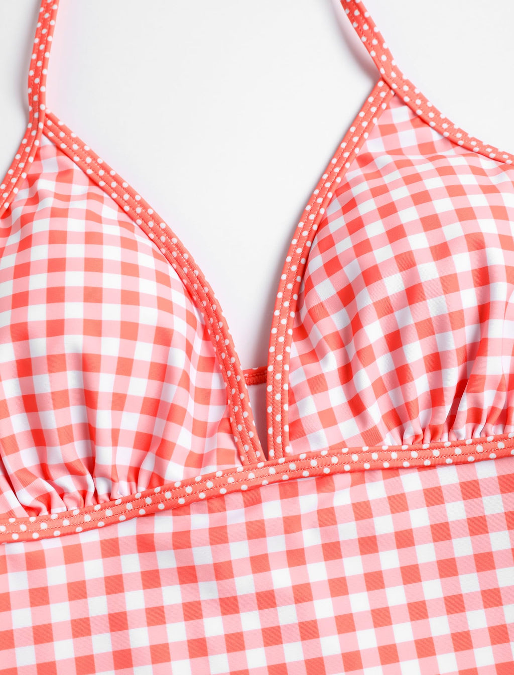ZAFUL Women’s Tankini Swimsuits V Neck Halter Top with Boyshorts Bottom Tummy Control Two Piece Bathing Suit 2-Orange Plaid M