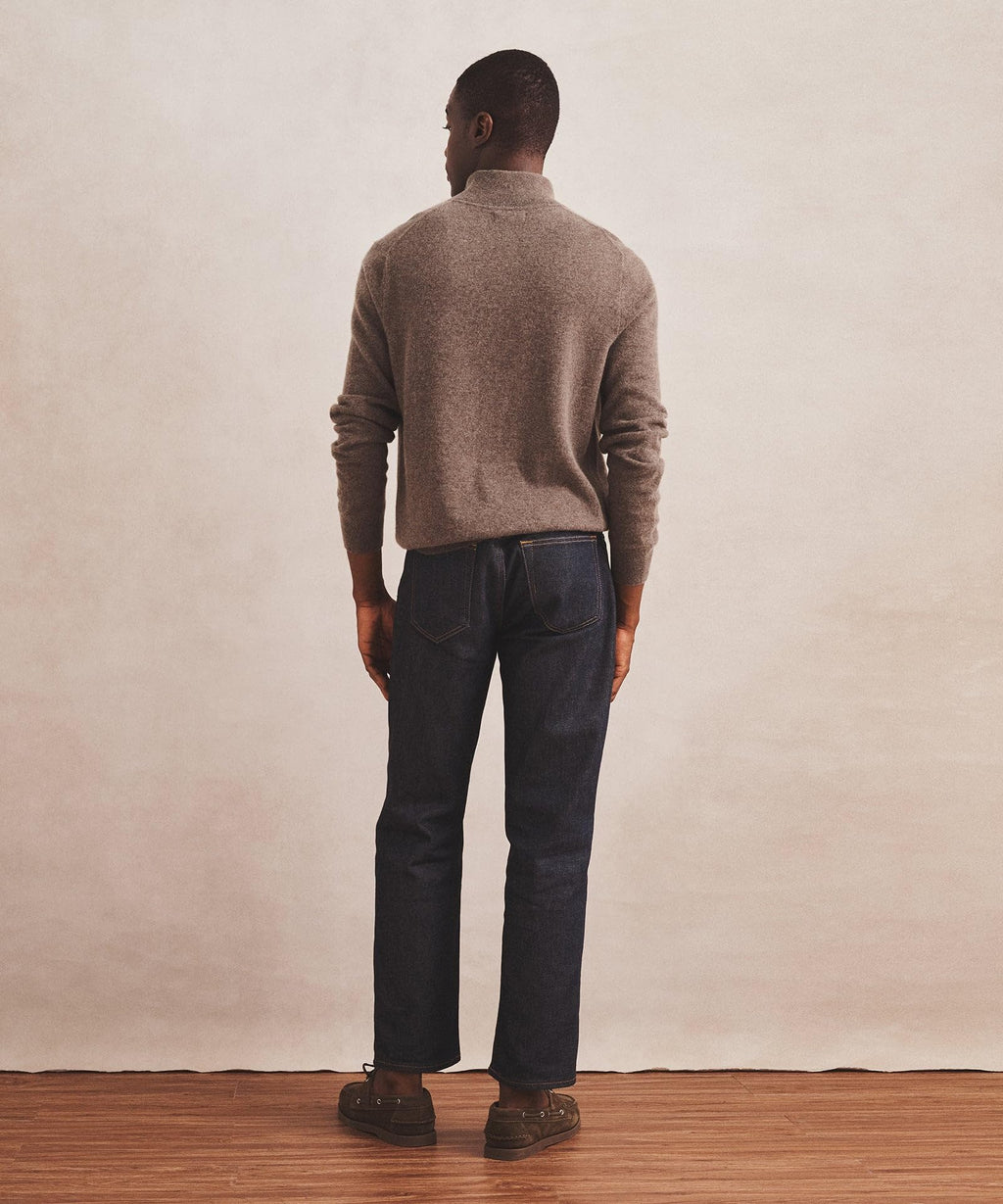 NAADAM, Signature 100% Cashmere Quarter Button Down Sweater, Cacao, M