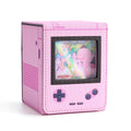 Retro Gaming Console Appearance MTG Deck Box with Commander Display, Card Deck Case Fit 120 Single Sleeved Cards, PU Leather Magnetic Card Storage Box with 2 Dividers, Compatible with TCG/PTCG (Pink)
