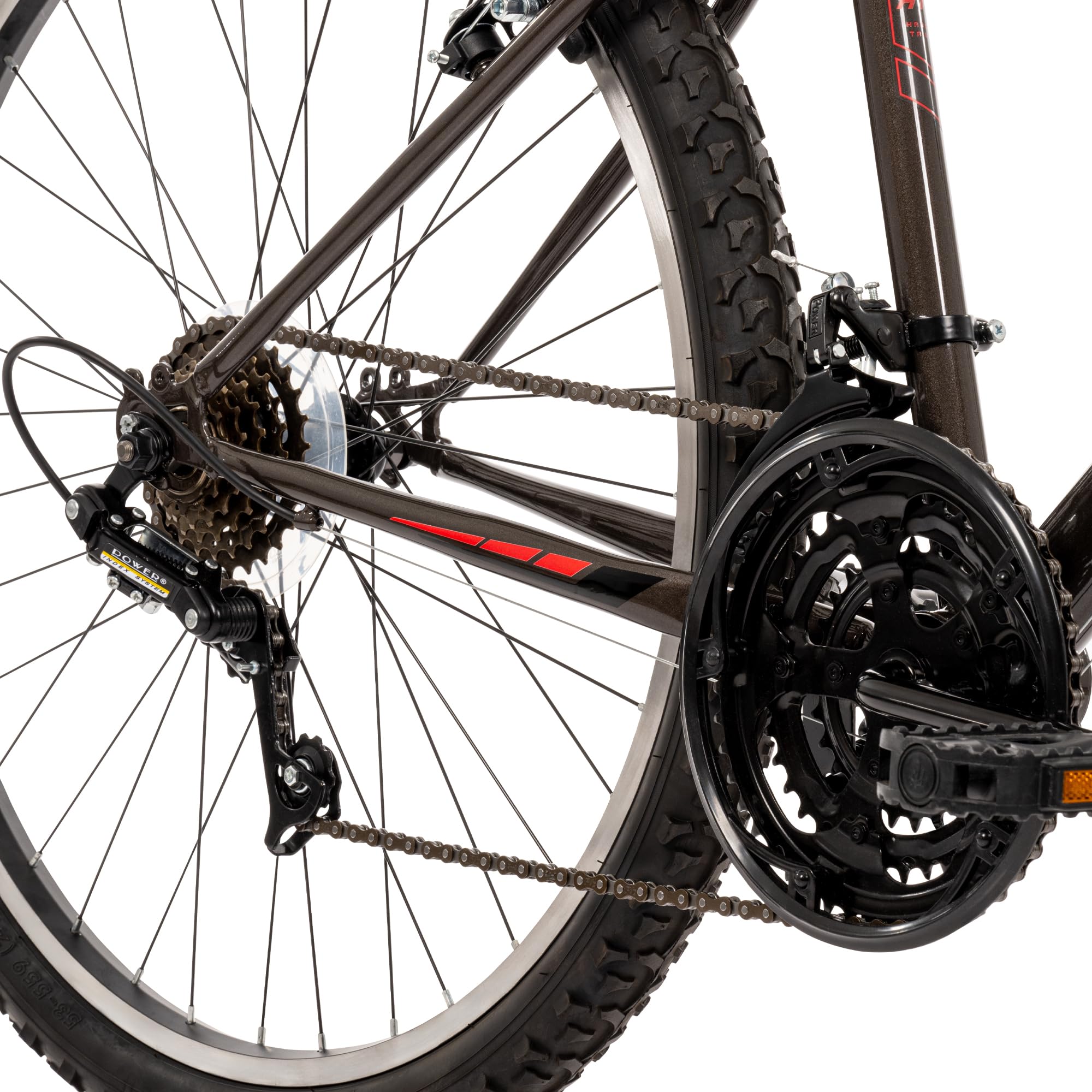 Huffy North Peak 26-Inch Men's Mountain Bike, Durable Hi-Ten Steel Frame, 15-Speed Twist Shifter, Front and Rear Linear-Pull Brakes, All-Terrain Tires, Padded ATB Saddle