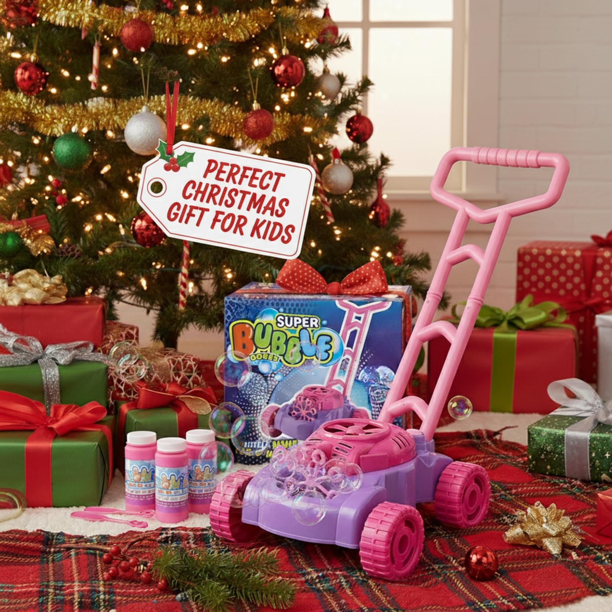ArtCreativity Bubble Lawn Mower for Toddlers 1-3, Kids Bubble Machine for 1-Year-Old Girl Gifts, Xmas Gifts for Kids, Push Toys for Toddlers Age 1 2 3+ Birthday Gifts for Preschool Girls