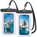 Lamicall Waterproof Phone Pouch Case - [2 Pack][Easy Lock & Heavy Duty] IPX8 Water Proof Cell Phone for Beach, Swimming Equipment Bags for iPhone 17 16 15 14 13 12 Pro Max Plus, Galaxy S25, 4-7"