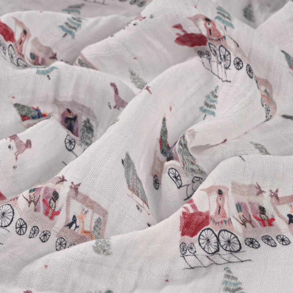 GLLQUEN BABY Receiving Blanket Boy Cotton Muslin Swaddle Blankets Girl Newborn Squares Breathable & Soft Thin Baby Blankets Cloths Double Absorbent Infant Swaddling Wrap - 6 Pack (Pine Tree & Train)