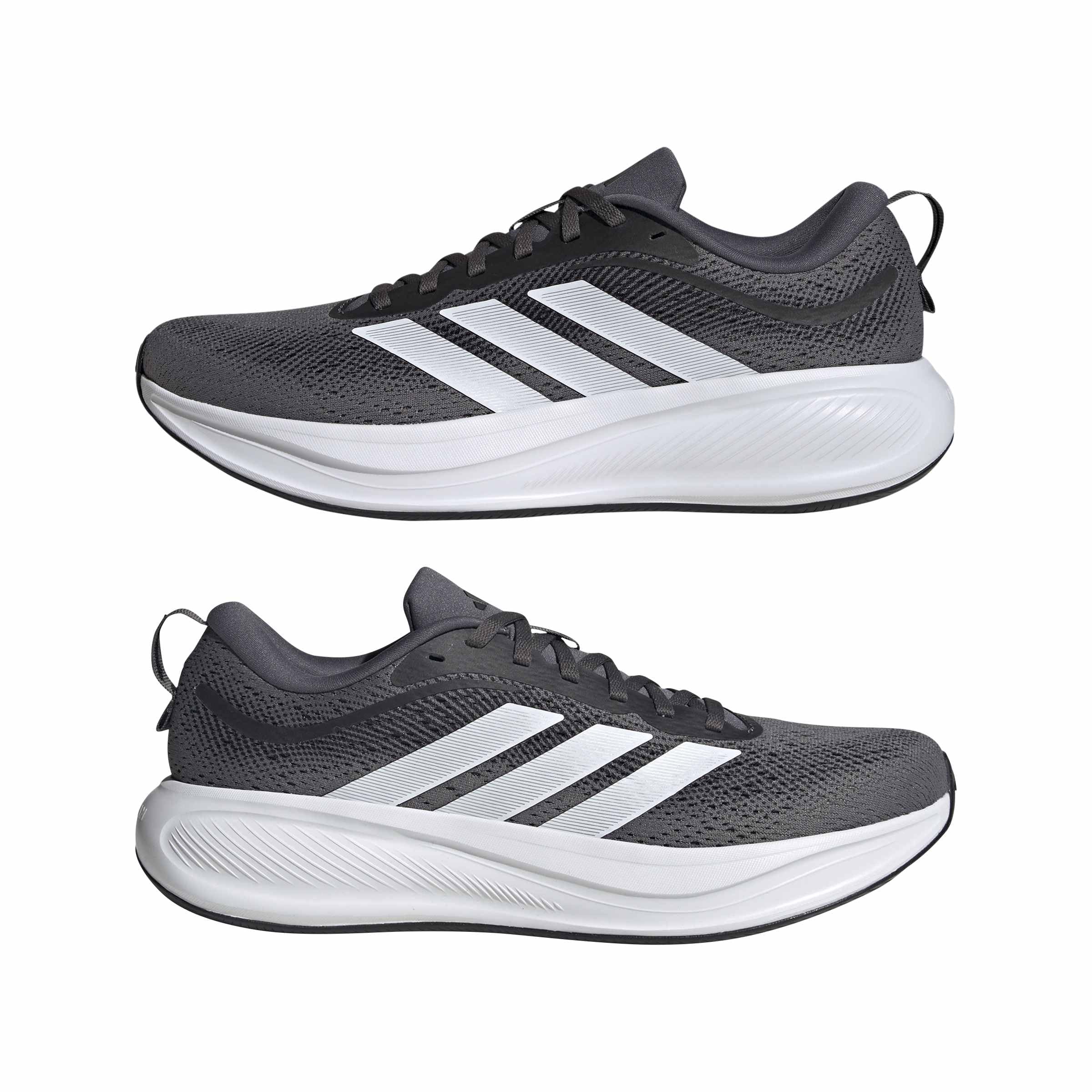 adidas Men's Response Pace Running, Black/White/Matte Silver, 8.5