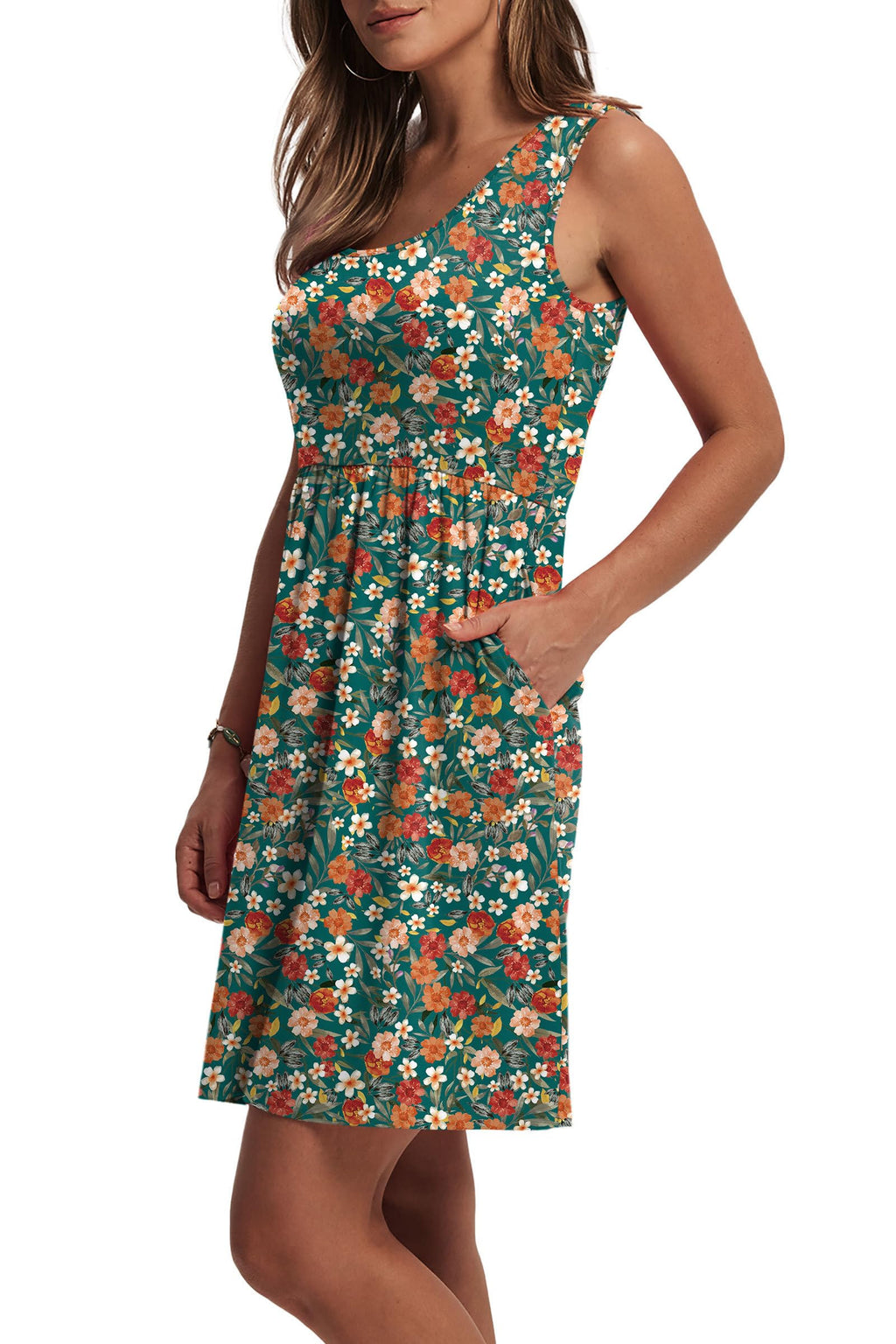 WIHOLL Womens Summer Dresses Beach Vacation Clothes Spring Dresses for Women Flowy Midi Boho Casual Dress Sundresses 2026 Vintage Multi-Floral XL
