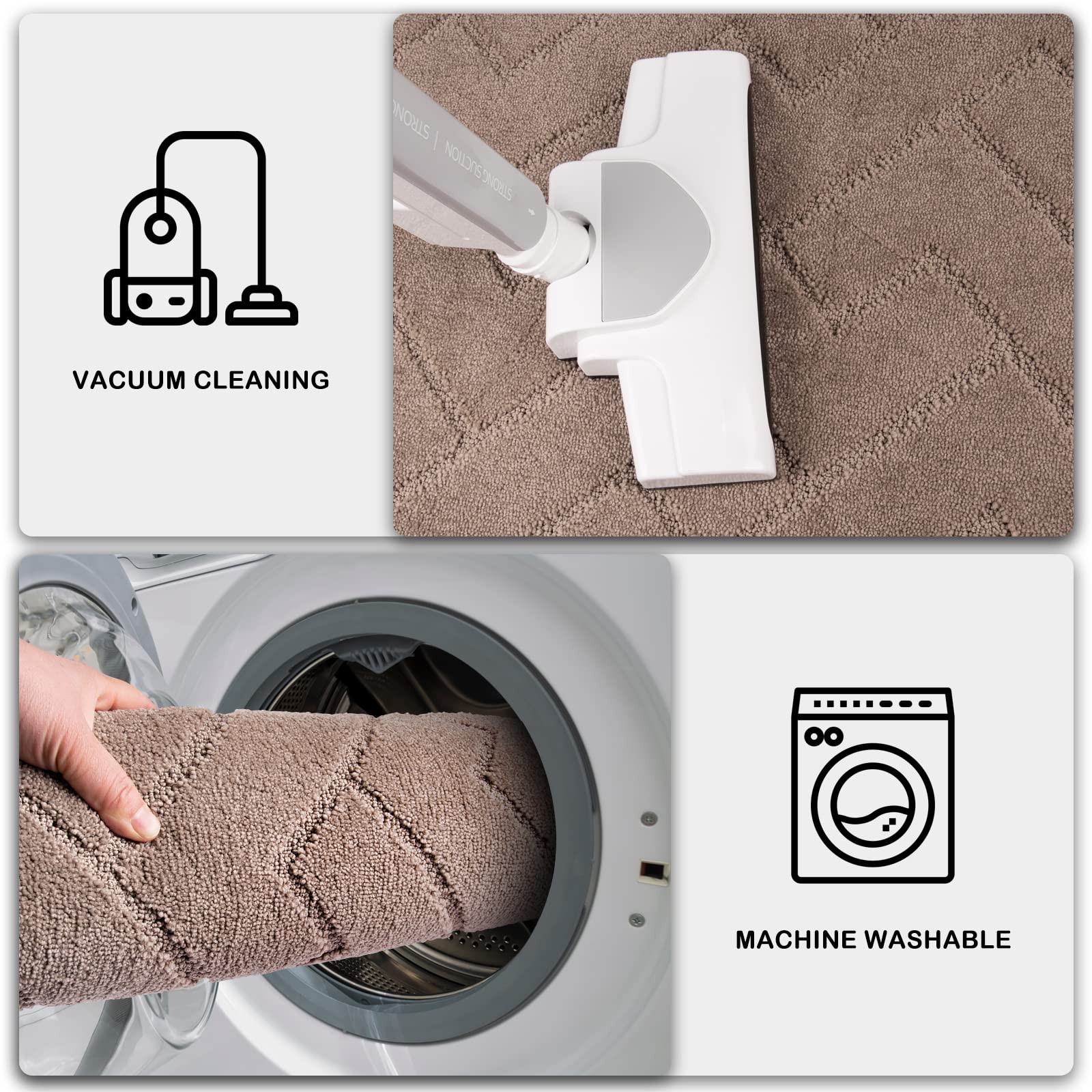 PURRUGS Dirt Trapping Door Mat 34" x 59", Non-Slip Machine Washable Entry Rug, Dog Doormat, Indoor Front Door Mat, Super Absorbent Entryway Rug for Muddy Shoes & Paws, Grayish Brown