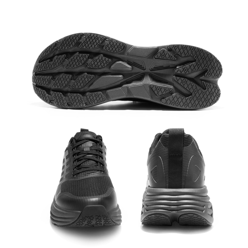 NORTIV 8 Men's Walking Running Tennis Cushioning Shoes ActiveFloat Non Slip Athletic Gym Workout Jogging Comfortable Sneakers,Size 10.5,All Black,SNWS245M