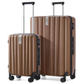 Hanke Luggage Sets 2 piece Carry On Luggage with Wheels PC Hard Shell Suitcases Lightweight Checked Travel Luggage Large Travel Suitcase Woman Men 20/29 Inch （Brown）