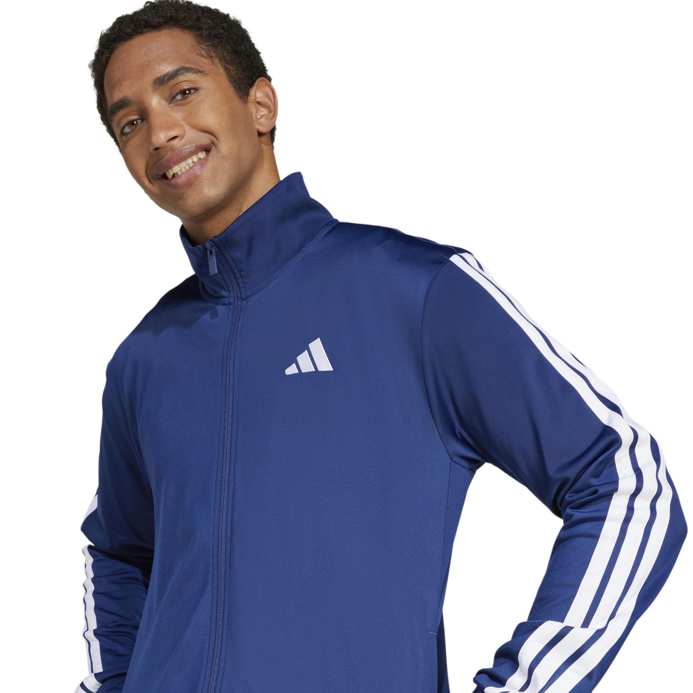 adidas Men's 3-Stripes Tricot Regular Sportswear Track Top, Dark Blue, Medium/Tall