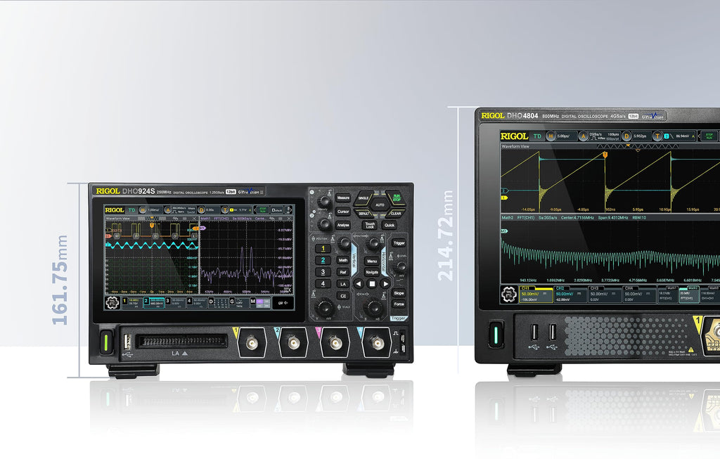 RIGOL Digital Oscilloscope DHO924S 250 MHz 4-Ch + 16 Digital 1.25 GSa/s 12-bit 50 Mpts UltraAcquire 1,000,000 wfms/s AFG + Bode Plot LAN/USB/HDMI SCPI for Power & Embedded