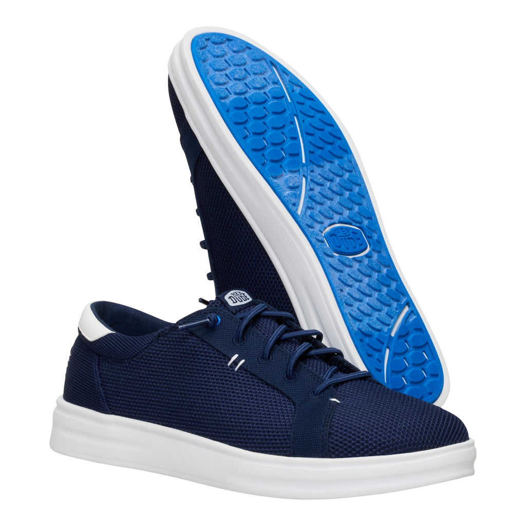 HEYDUDE Paul Pro Mesh Navy Blazer/Multi Size 7, Men's Shoes, Casual Sneakers, Comfortable & Light-Weight