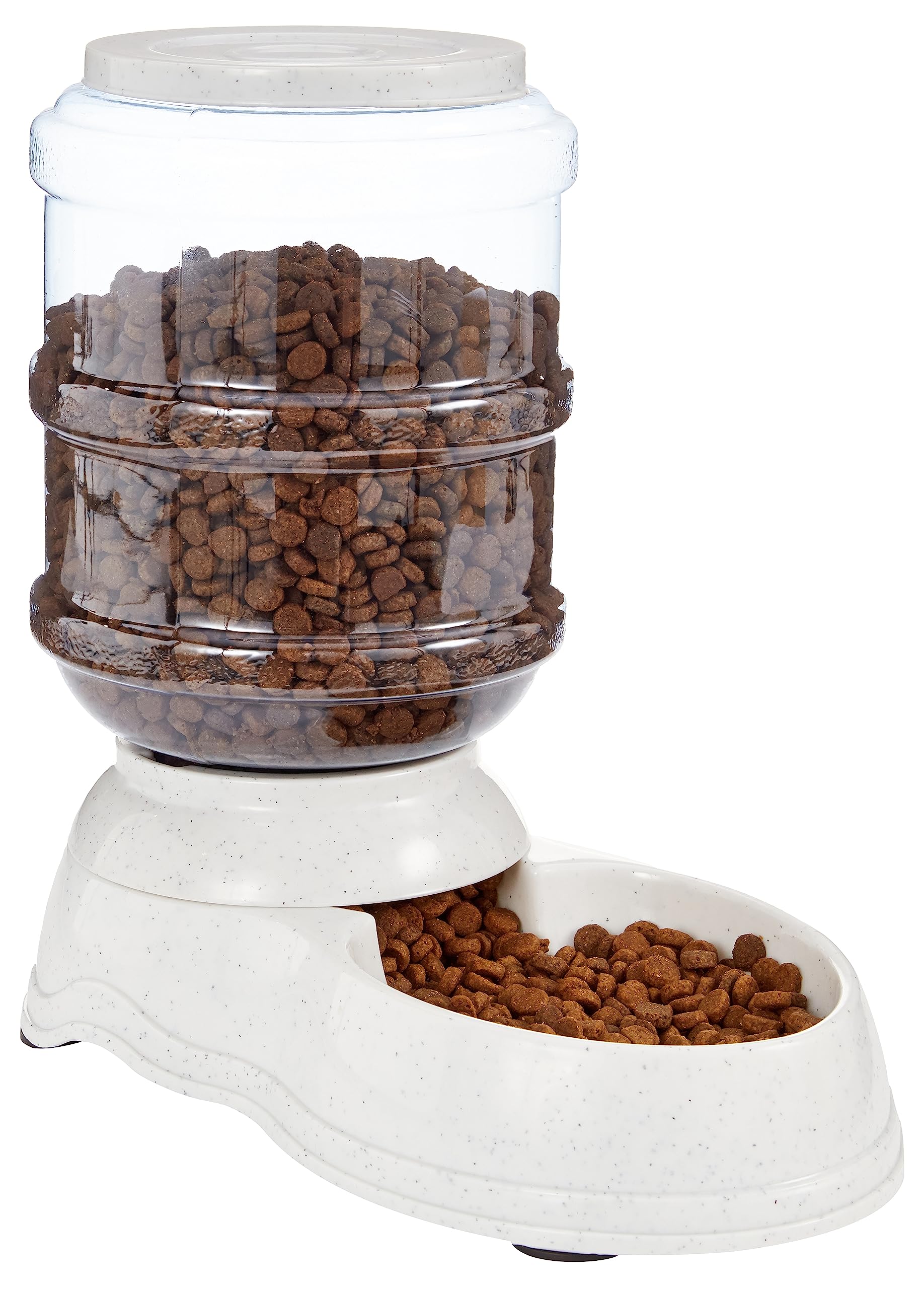 Amazon Basics Gravity Pet Food Feeder for Dogs and Cats, Easy to Clean, Easy to Fill, Removable Lid, 6-Pound Capacity, Small, Gray