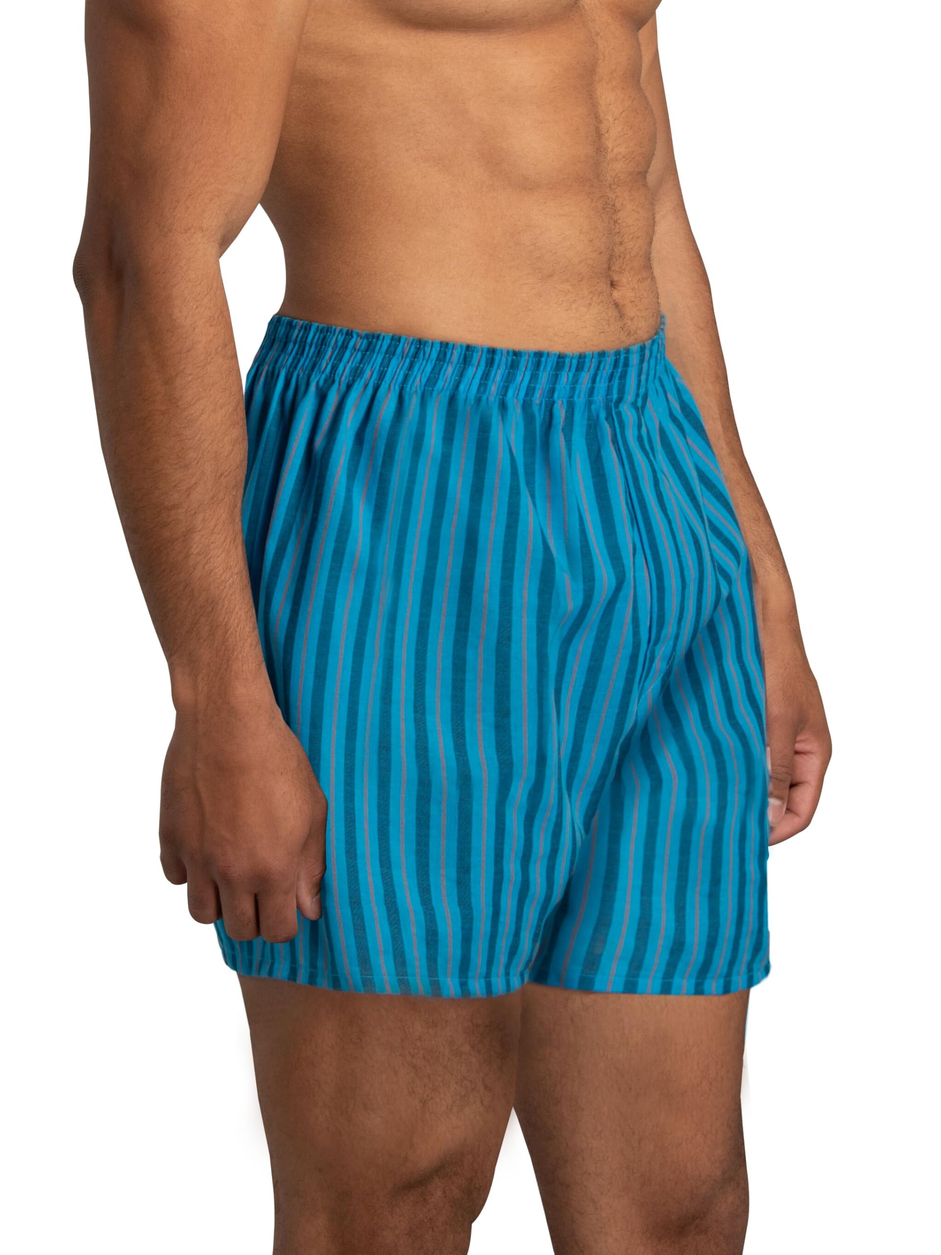 Fruit of The Loom Men's Tag-Free Boxer Shorts (Knit & Woven), Woven - 6 Pack - Assorted Colors, Large