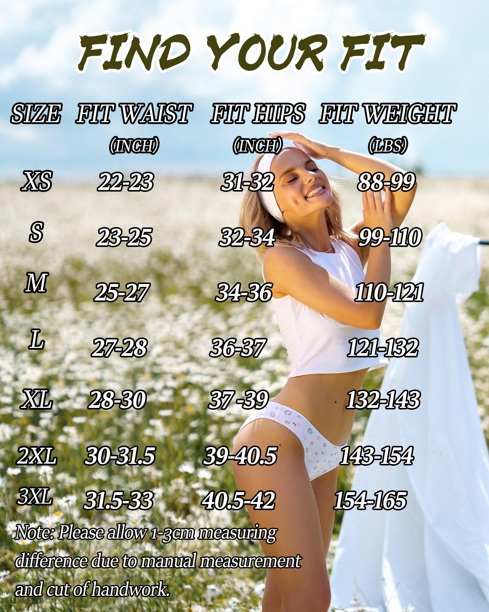 FINETOO 6 Pack Cotton Underwear for Women Cute Low Rise Bikini Panties High Cut Breathable Sexy Womens Cheeky S-XL