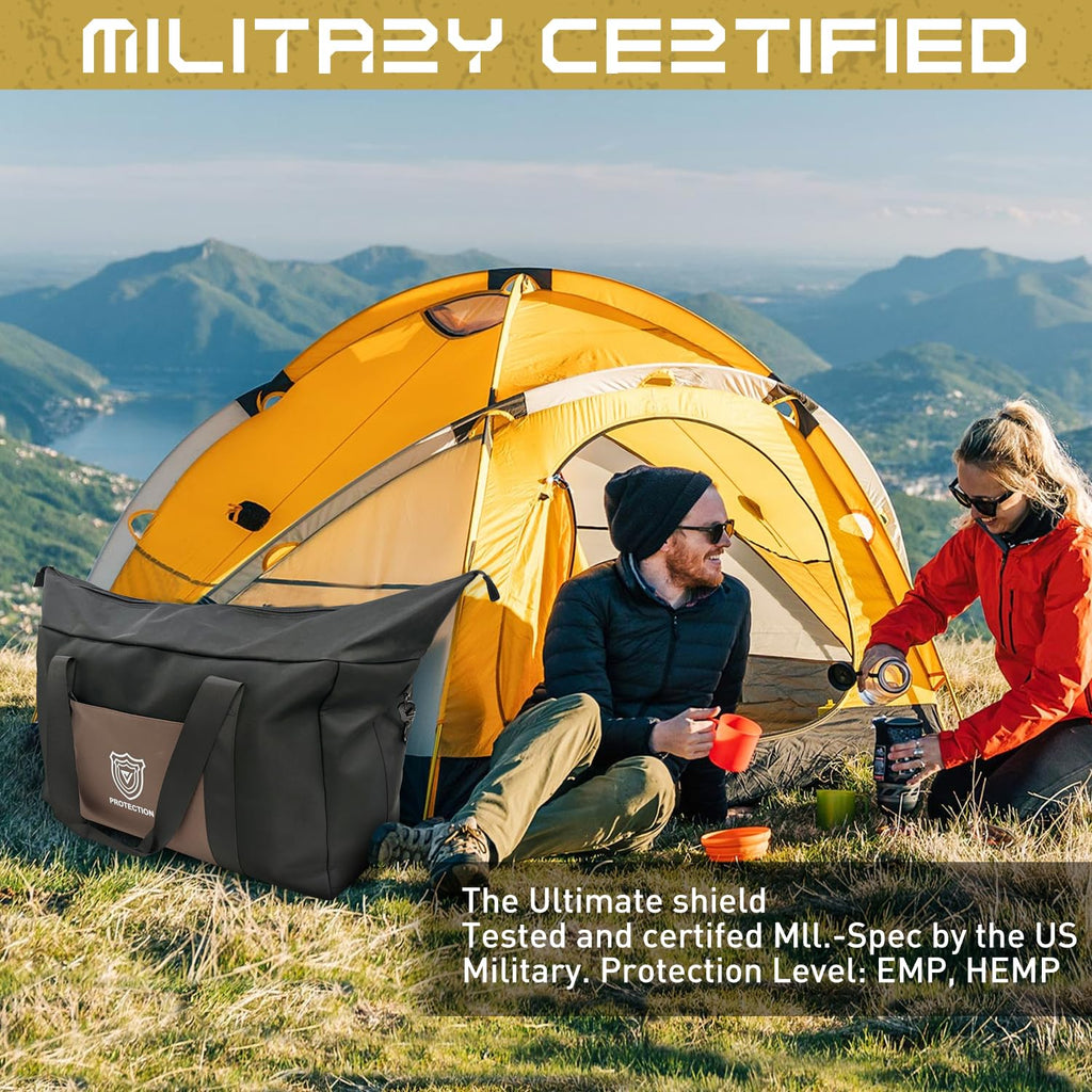 Faraday Duffel Bag Military-Grade RF Shielding for Large Electronics & Mobile Devices Travel Protection Signal Isolation Data Privacy