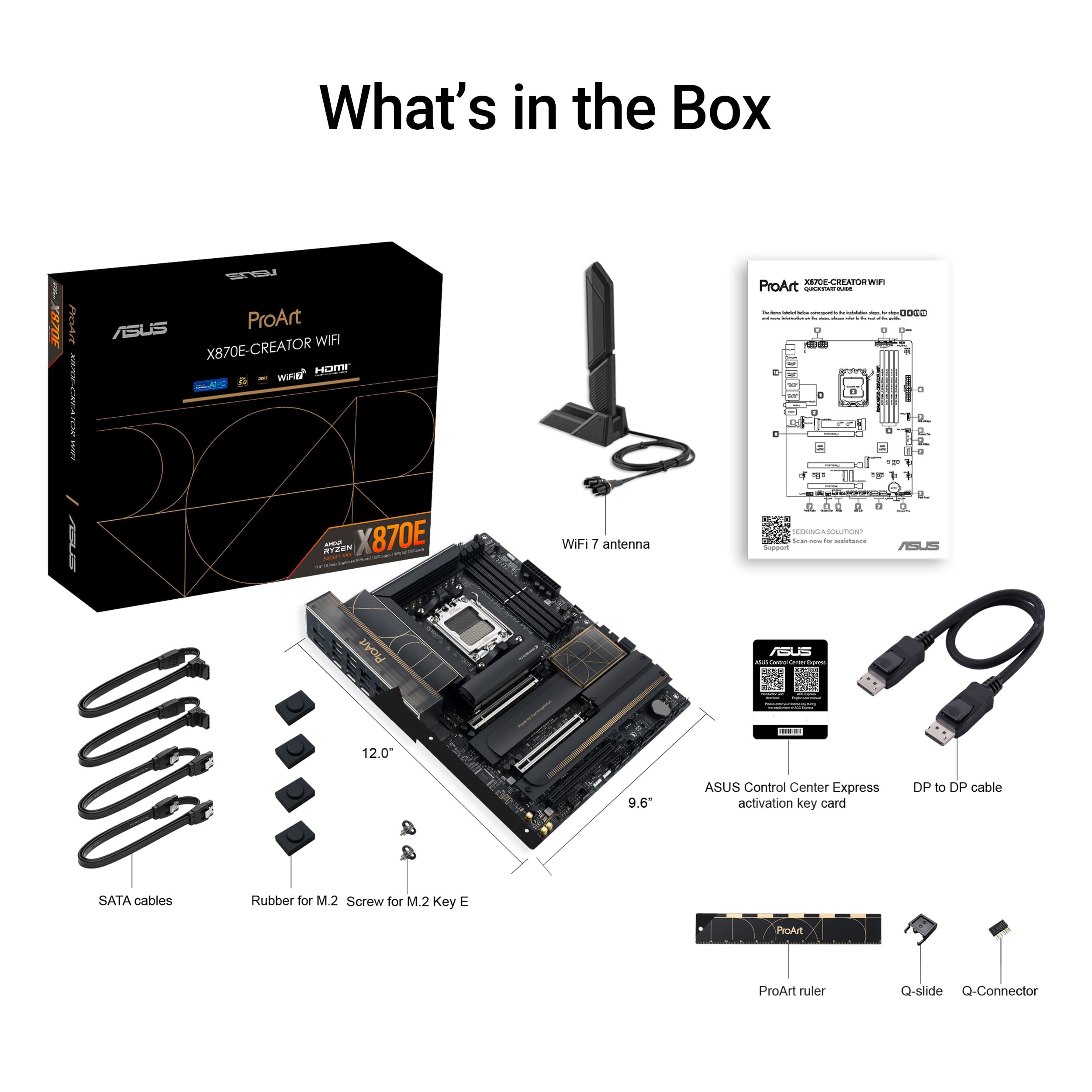 ASUS ProArt X870E-CREATOR WiFi AMD AM5 X870E ATX Motherboard PCIe® 5.0 x16 Slots with Full Support for Next-gen GPUs, 16+2+2 Power Stages, DDR5, Dual USB4®, 10 Gb & 2.5 Gb LAN, WiFi 7, Four M.2 Slots