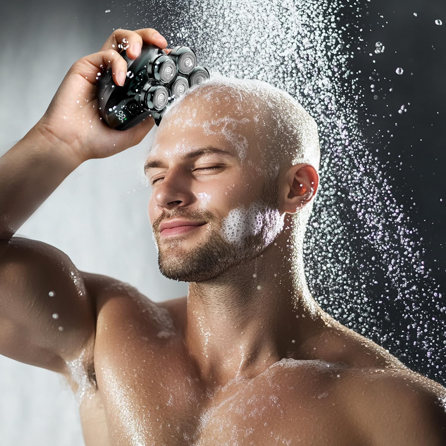 Head Shavers for Bald Men: Upgraded Detachable Head Shaver - IPX7 Waterproof Wet or Dry Electric Razor for Men - 7D LED Display Rechargeable Shaving Grooming Kit with Type-C Charge