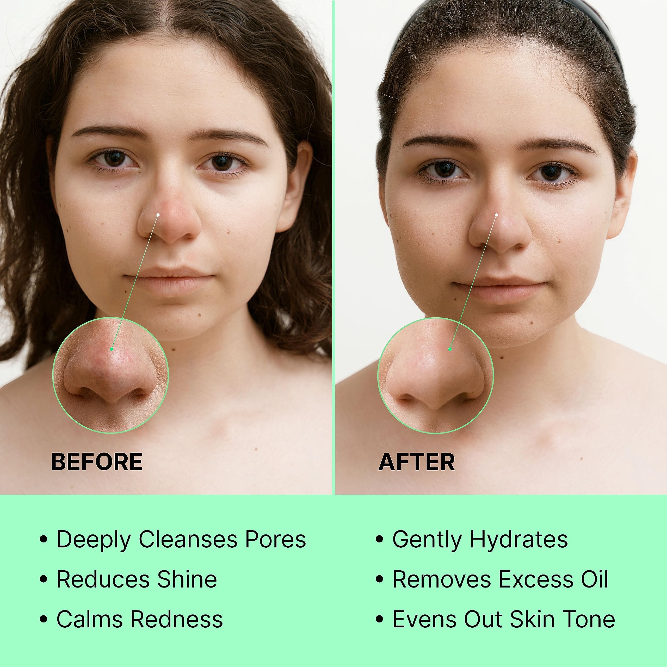 WONDER FAMILY Green Tea Mask Stick - Pore Cleaner Green Stick - Prevents Blackheads - Moisturizing Clay Deep Cleanse - Facial Masks Women Skin Care - 2 Pack