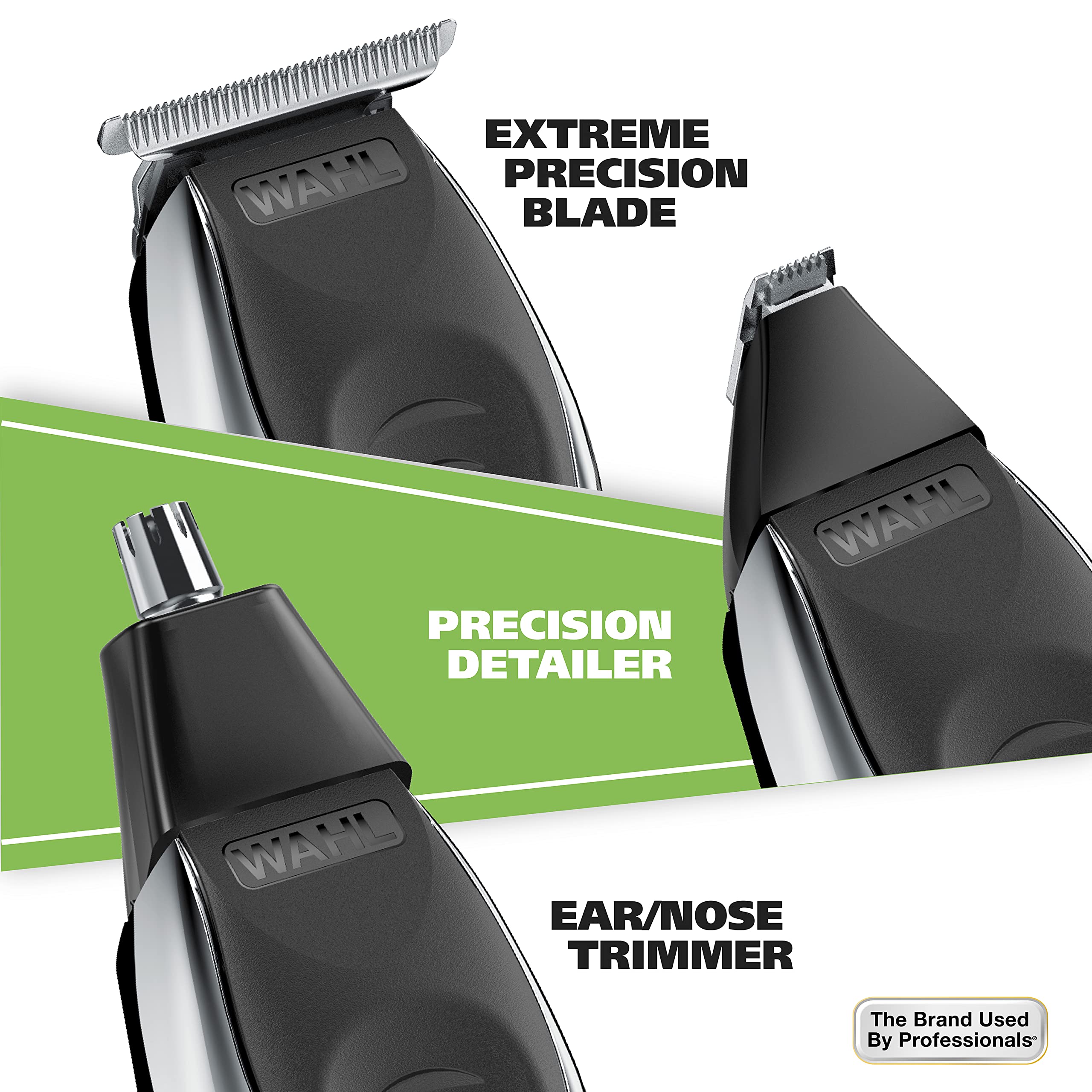 Wahl Aqua Blade® Rechargeable Wet/Dry Lithium-Ion Deluxe Beard Trimmer for Men - Interchangeable Heads for Detailing, Hair, Mustache and Body Grooming - Model 9899-100
