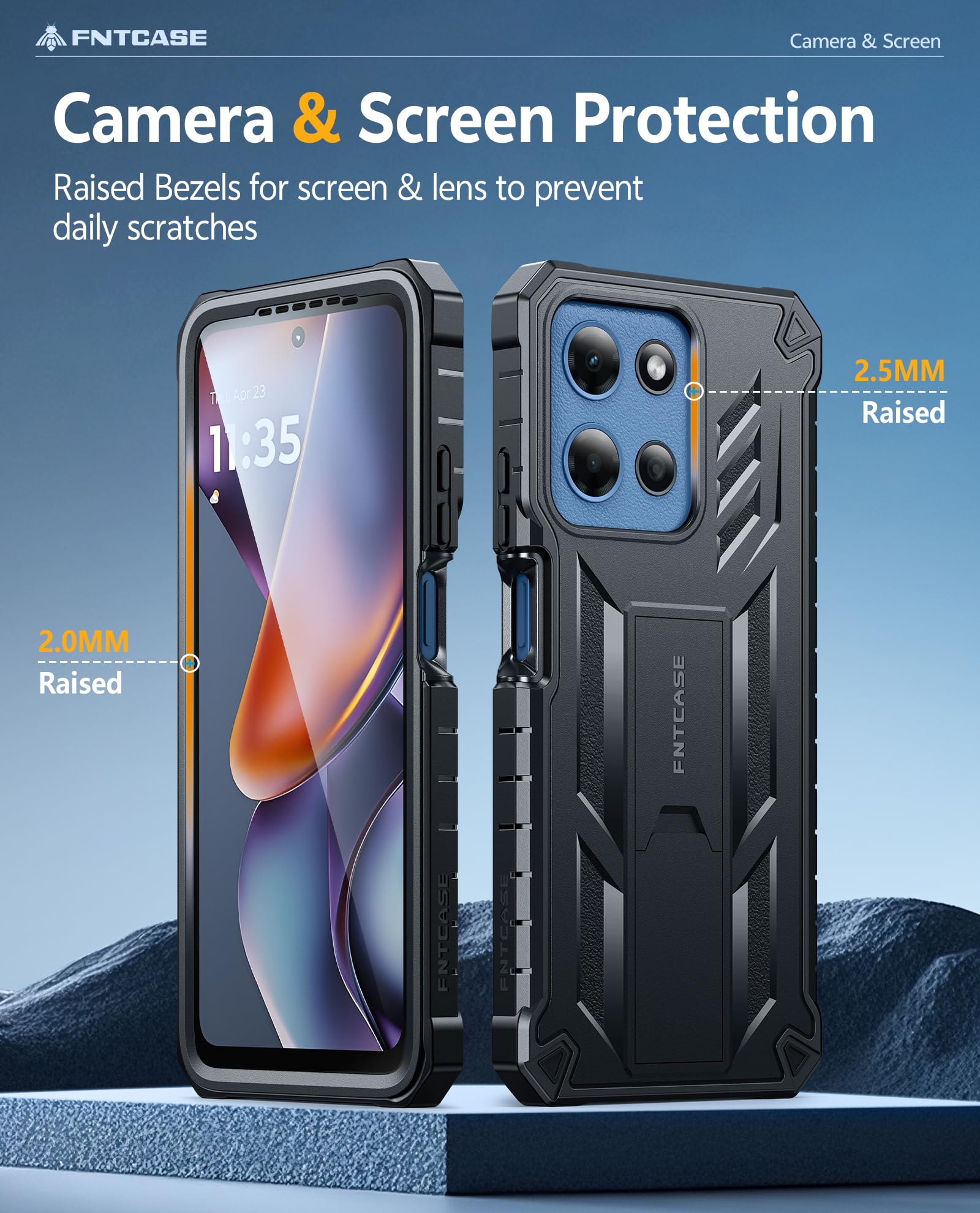 FNTCASE for Moto-G 2026/2025 Case: for Motorola Moto G Play 2026 5G Military Grade Cell Phone Cover with Kickstand & Belt Clip Holster Matte Textured Rugged Shockproof Protector Black