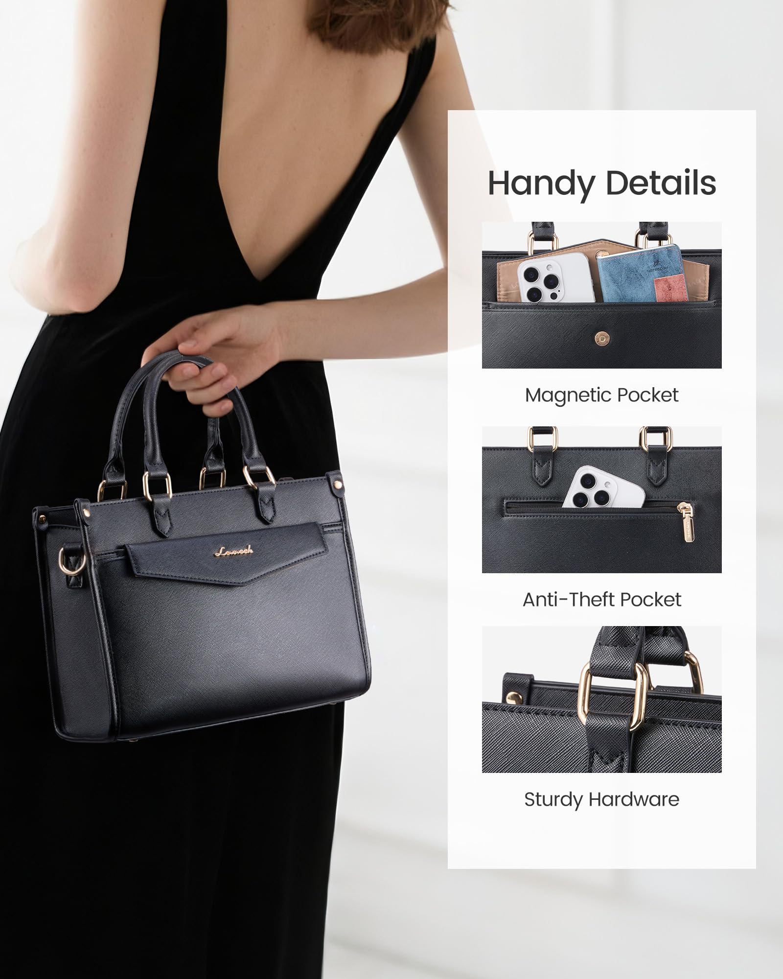 LOVEVOOK Purses and Handbags for Women, Trendy Satchel Tote Purse, PU Leather Crossbody Shoulder Bag Top Handle for Ladies