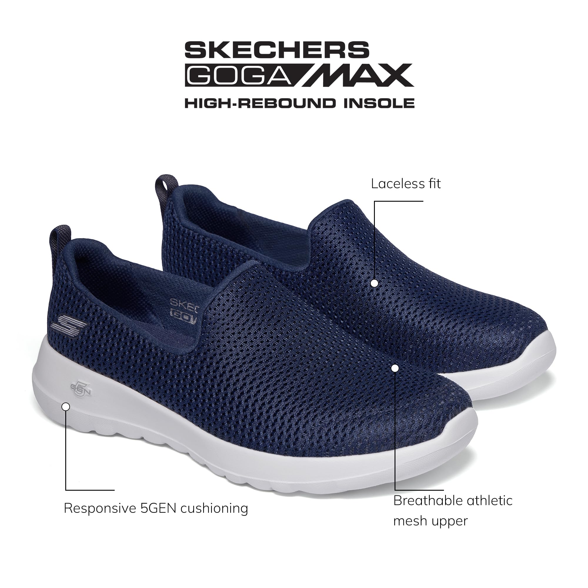 Skechers Women's Go Walk Joy Sneaker, Navy/White, 7