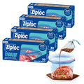 Ziploc Gallon Food Storage Freezer Bags, 120ct Total, Stand-Up Bottom, Easy to Fill, 30 Count, 4 Pack (Packaging May Vary)
