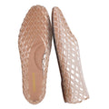 CUSHIONAIRE Siesta Modern Lattice Ballet Flats for Women, Comfortable Slip On Pointed Toe Womens Jelly Shoes, MOCHA 7
