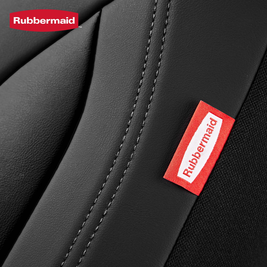 Rubbermaid Leather Mesh Car Seat Covers, Breathable Air Mesh Front Seat Cover, Universal Fit Slip-on Design, Airbag Compatible, Automotive Seat Protector for Most Cars, SUVs, Trucks, Vans-Black