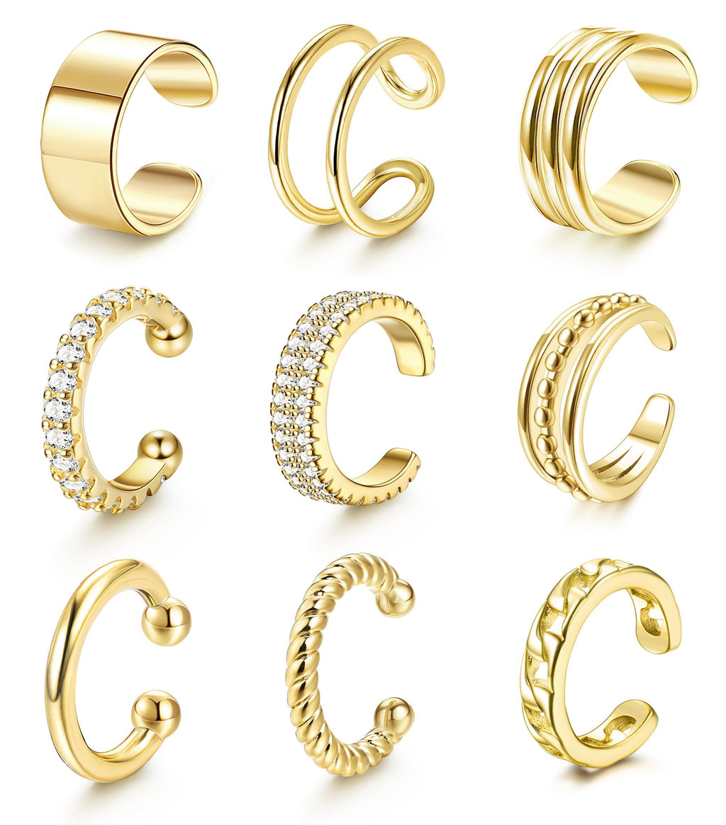 LOLIAS Ear Cuff Earrings for Women Non Piercing Ear Cuffs 14K Gold Plated Ear Cuff for Non Pierced Ears Clip on Cartilage Earring Fake Earrings