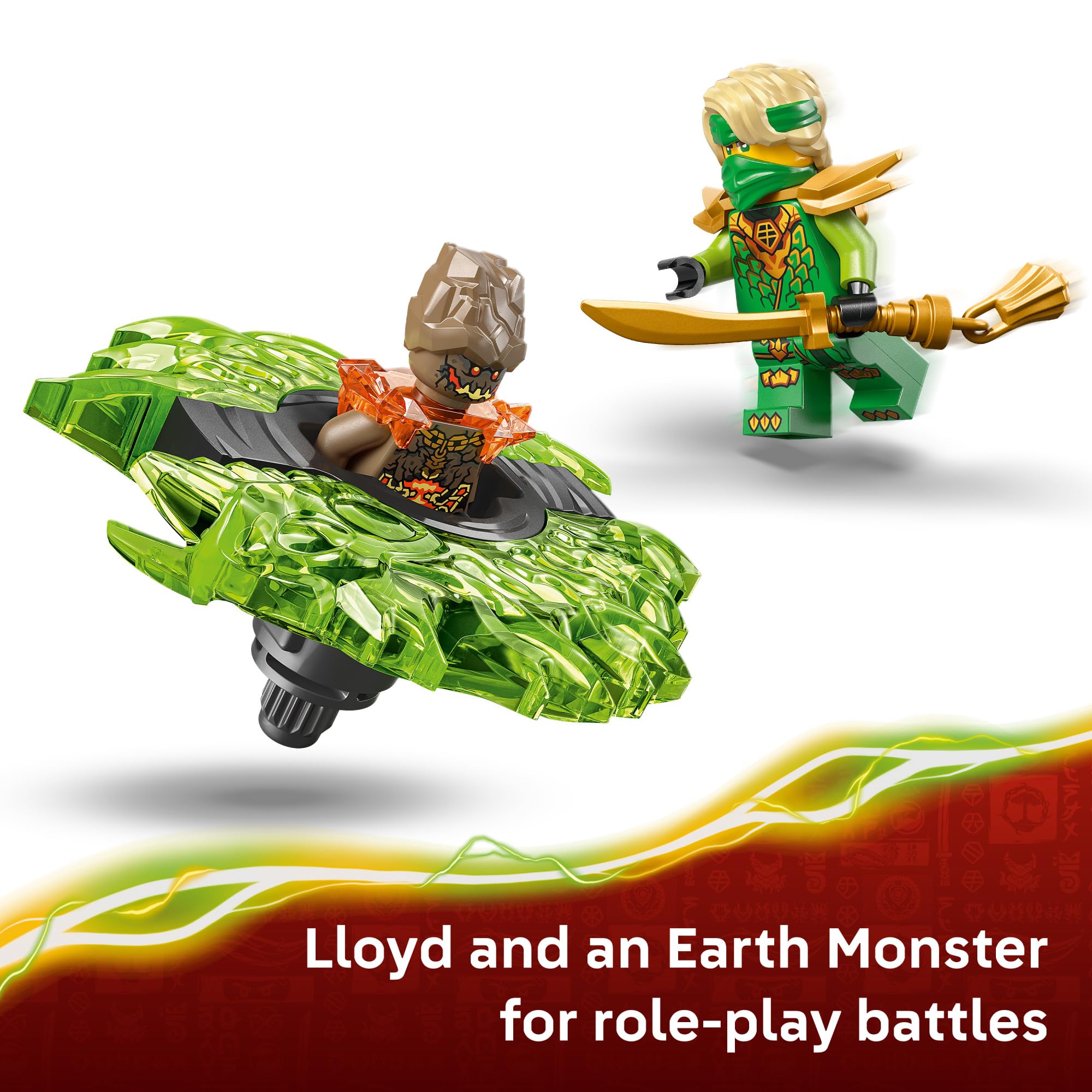 LEGO NINJAGO Loyd vs. Earth Monster Spinner Building Toy for Boys & Girls - Ninja Toy Figures & Playset for Kids, Ages 6+ - Includes 2 Minifigures for Pretend Play - Gift Idea for Birthdays - 71850