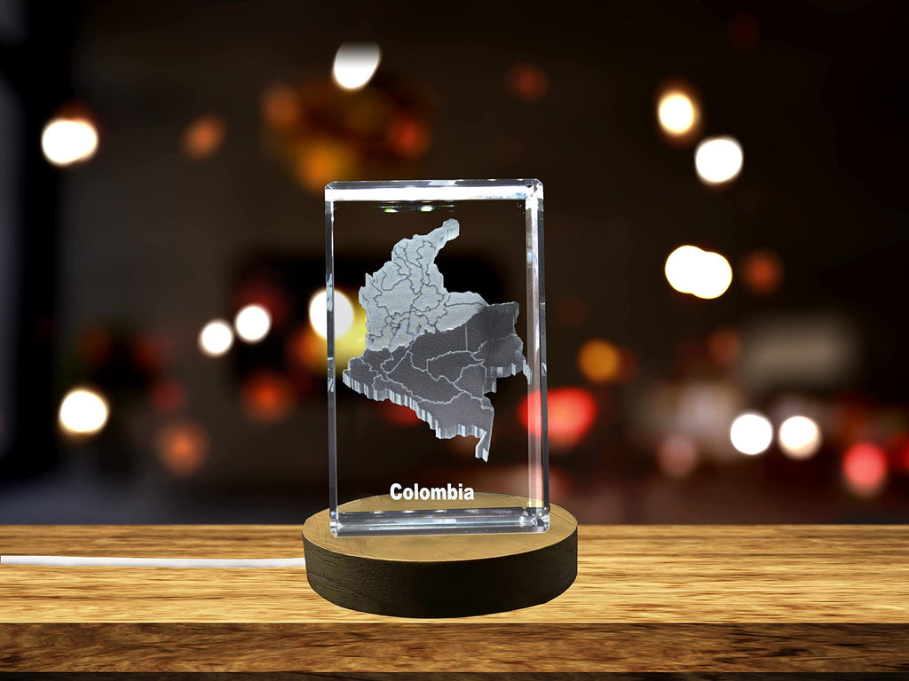 Title: Map Collection: Colombia 3D Engraved Crystal 3D Engraved Crystal Keepsake/Gift/Decor/Collectible/Souvenir (X-Large)