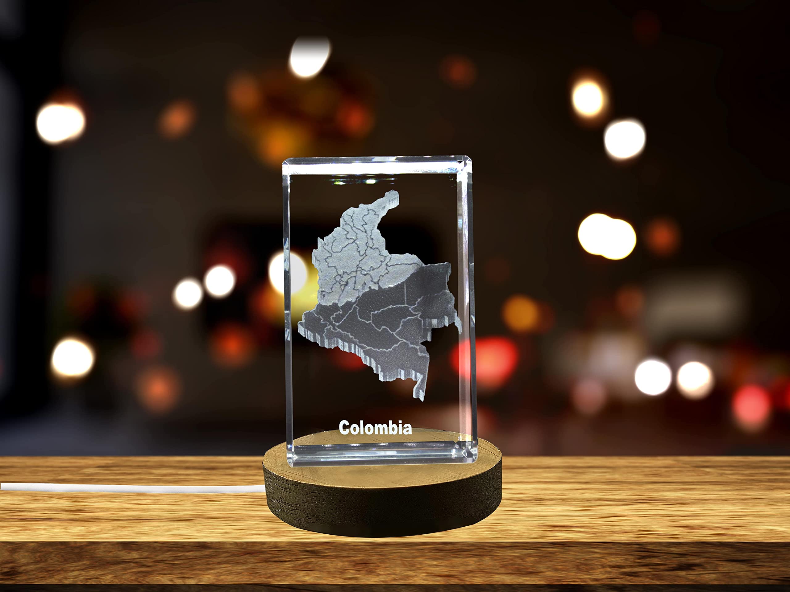 Title: Map Collection: Colombia 3D Engraved Crystal 3D Engraved Crystal Keepsake/Gift/Decor/Collectible/Souvenir (X-Large)
