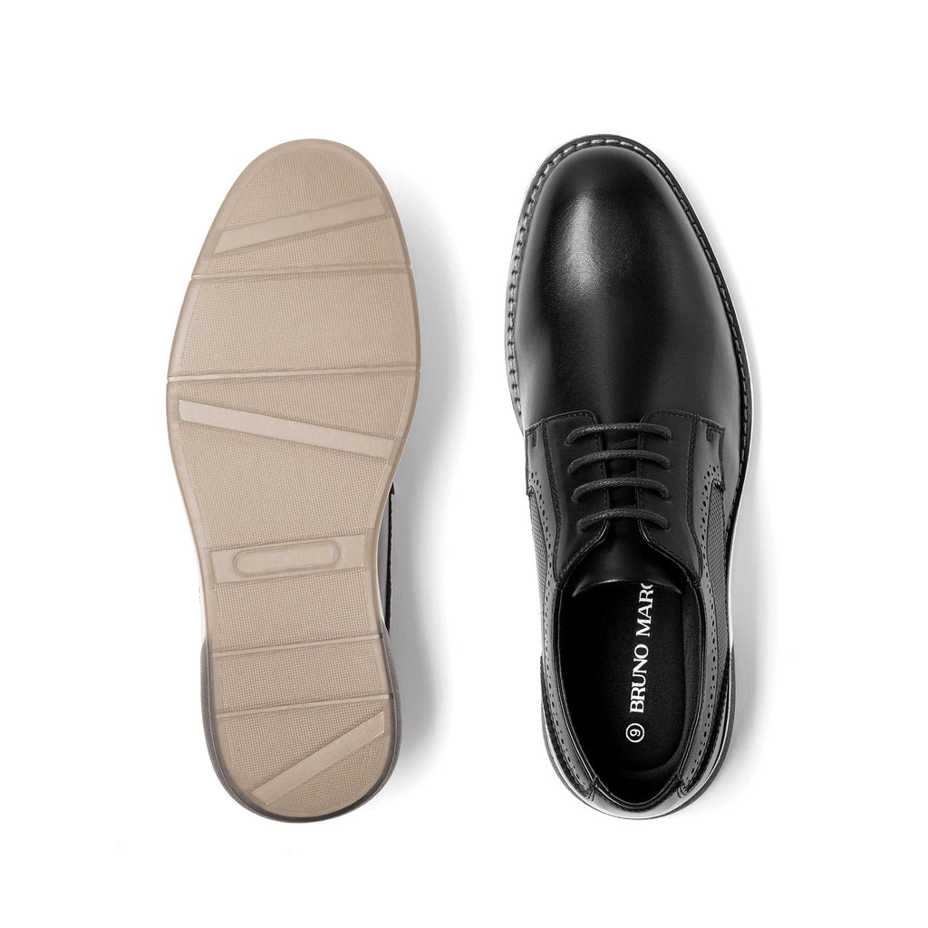Bruno Marc Men's Casual Dress Sneaker Shoes, Business Formal Derby Plain Toe Oxfords Crossflex GentEdge,Size 13,Black,SBOX223M