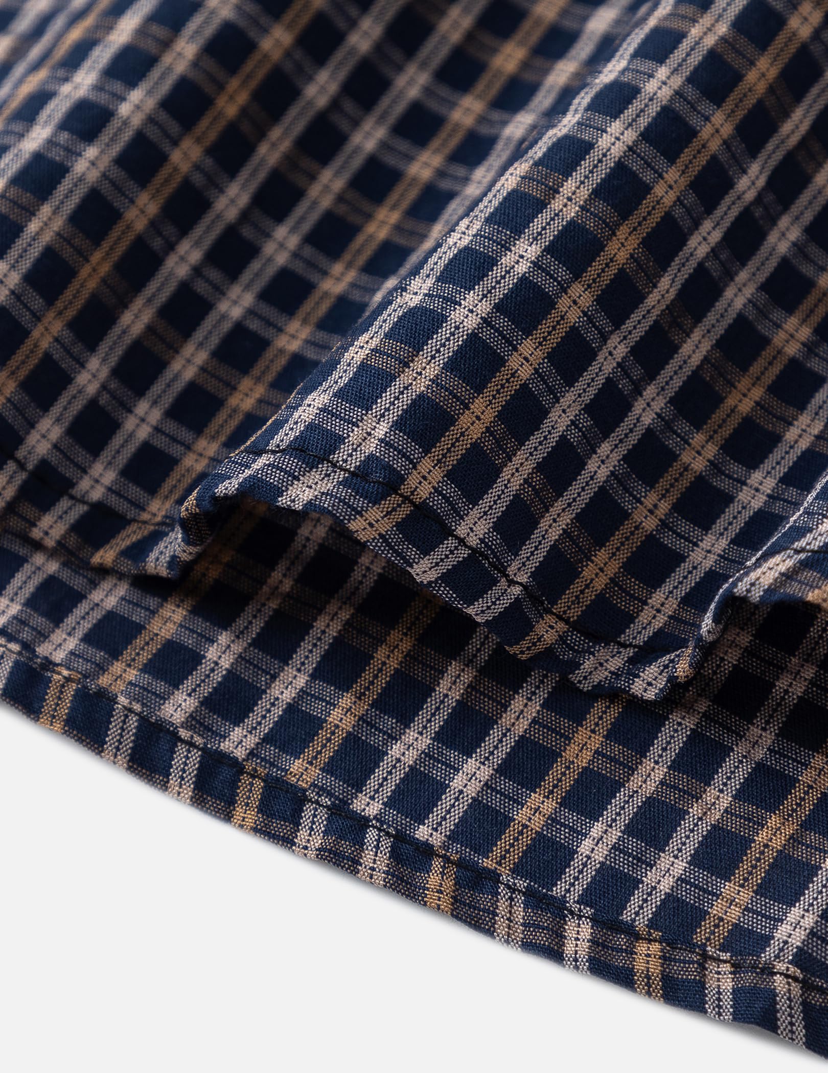 Vamtac Mens Button Down Shirts - Short Sleeve Shirt, Novelty Y2k Outfits, Plaid Tops Blue Brown