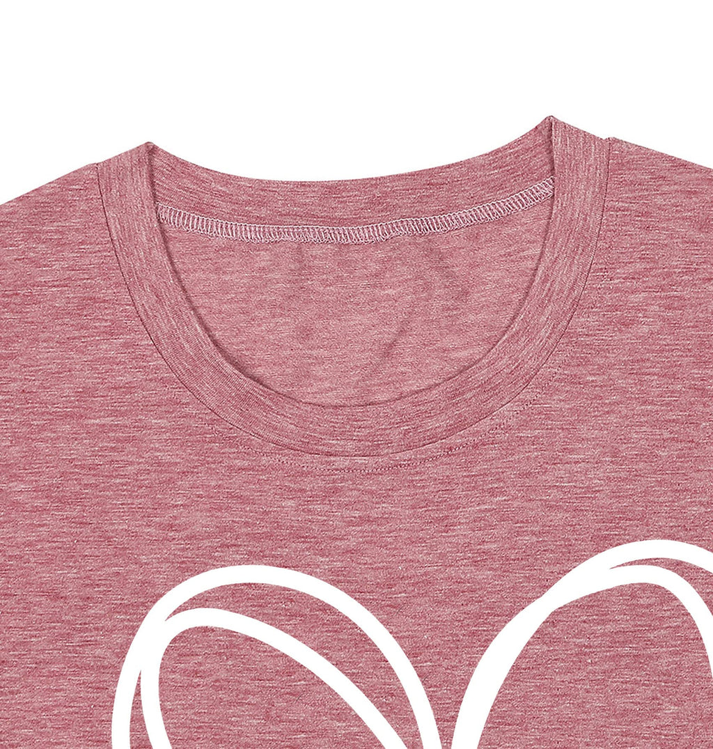 Toddler Valentine's Day Shirts Boys Girls Love Heart Graphic T-Shirt Valentine Short Sleeve Tee Tops