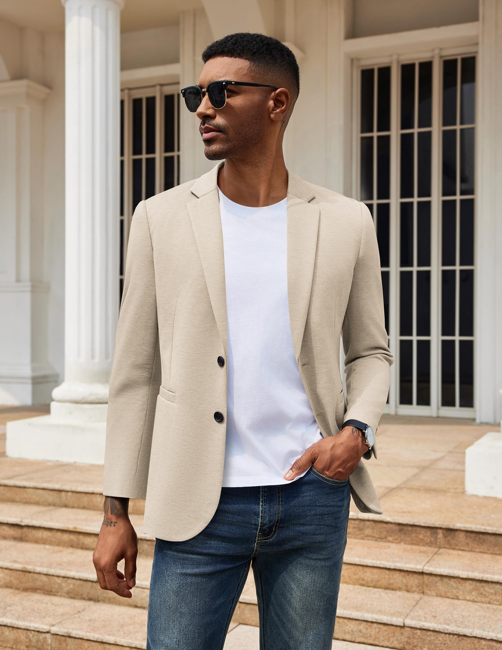 COOFANDY Men Casual Blazer Jacket Lightweight Business Sports Coats Big and Tall