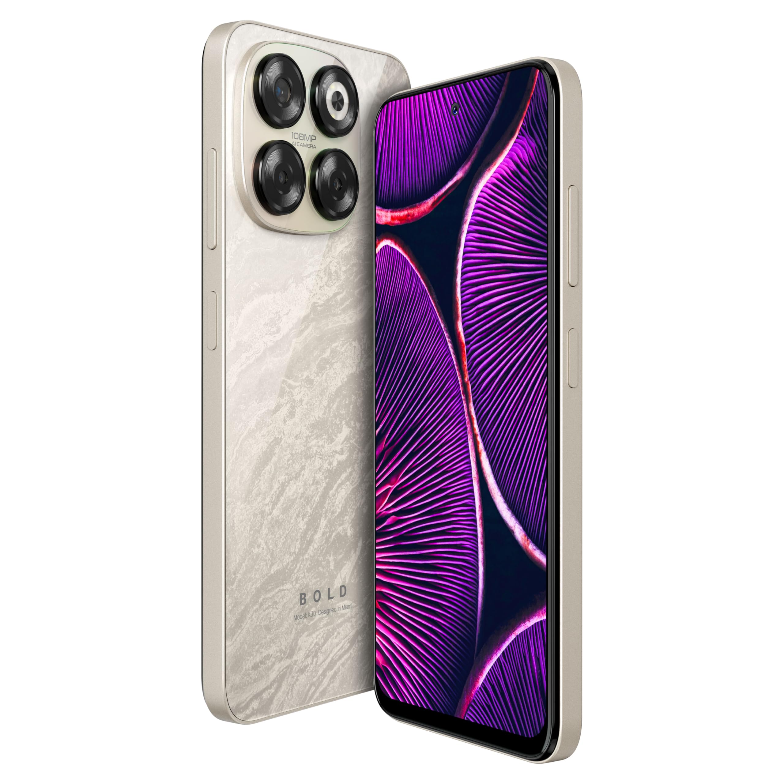BLU Bold K30 | 2025 | All-Day Battery | Unlocked | 6.7” HD+ Infinity Dot Display | 256/6GB | Triple 108MP Camera | US Version | US Warranty | (Silver)