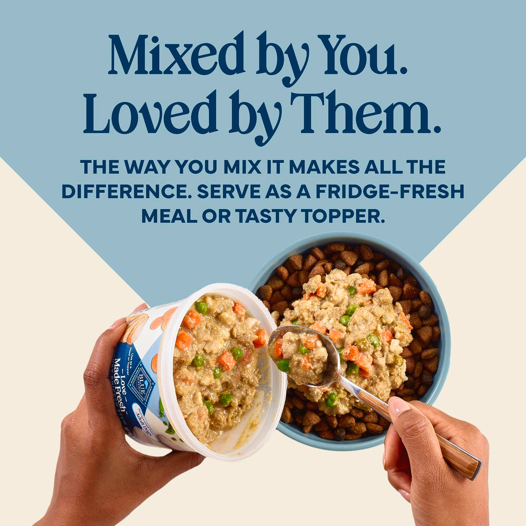 Blue Buffalo Love Made Fresh Natural Adult Dog Food, Refrigerated, Chunky Chicken Stew with Carrots and Peas, Fresh Dog Food, Ready-to-Serve, 1-lb Tub