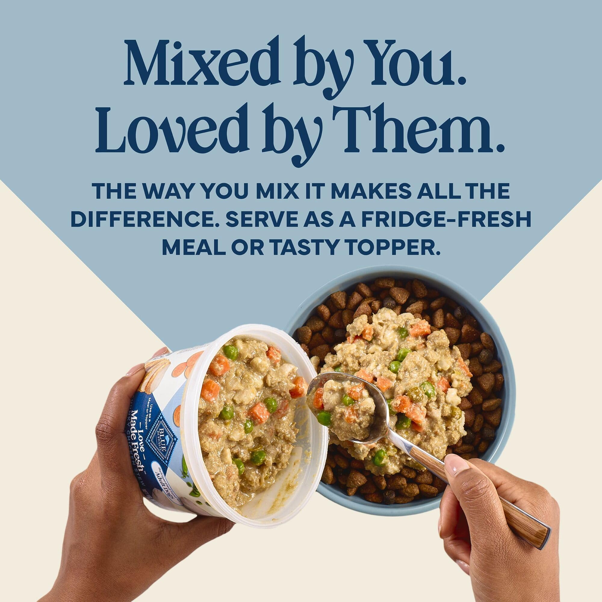 Blue Buffalo Love Made Fresh Natural Adult Dog Food, Refrigerated, Chunky Chicken Stew with Carrots and Peas, Fresh Dog Food, Ready-to-Serve, 1-lb Tub