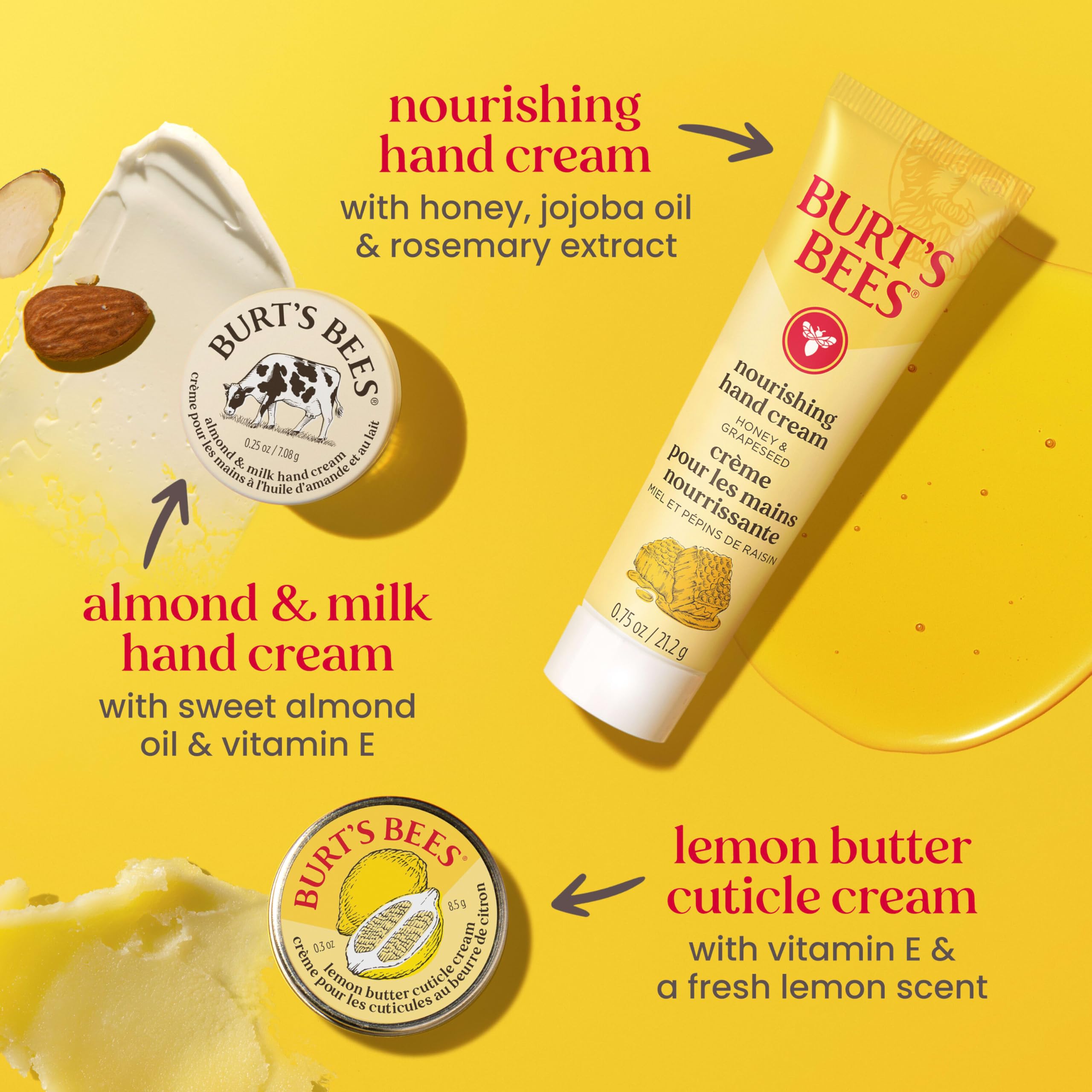 Burt's Bees Mothers Day Gifts Ideas, Tips and Toes Kit, 6 Travel Size Products - Pomegranate Moisturizing Lip Balm, 2 Hand Creams, Foot Cream, Cuticle Cream, and Hand Salve