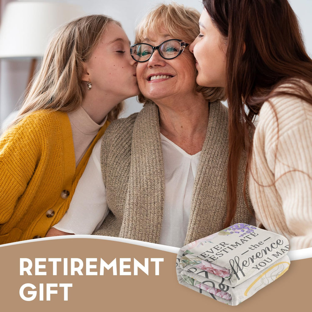 Psspotgj Retirement Gift for Woman, Retirement Blanket for Women/Men 2026, Farewell Gifts for Coworkers, Going Away Goodbye Present for Mom Teacher Nurse Throws Blankets 60"x50"