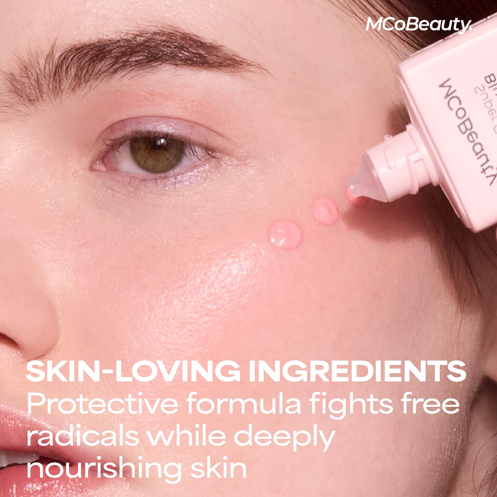 MCoBeauty Super Glow Blush Drops - Blush Pink - Liquid Cheek Color - Buildable Warm Flush with Jojoba Oil Hyaluronic Acid Cocoa Extract White Tea Antioxidants - Vegan & Cruelty Free