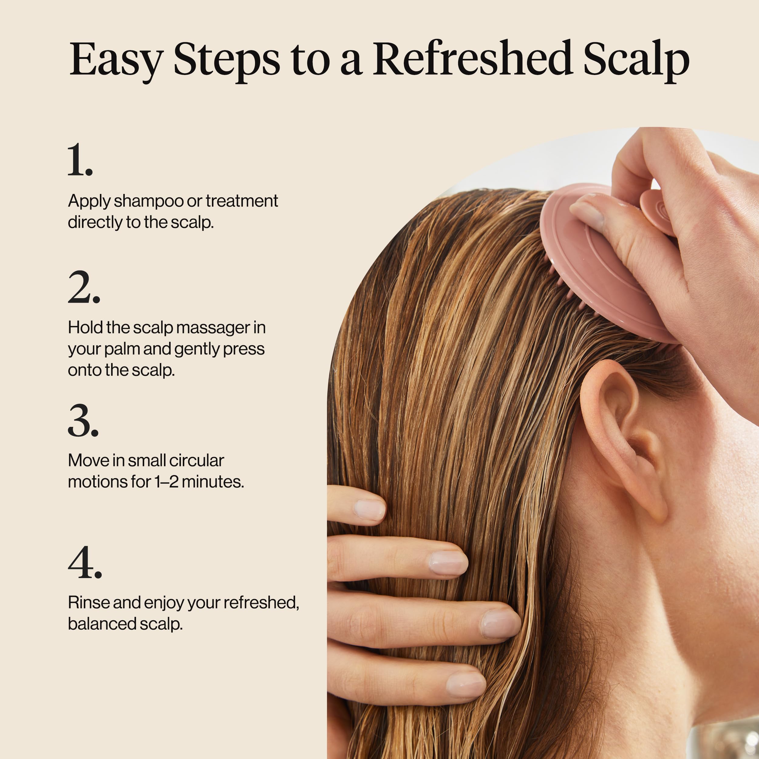 Kitsch Scalp Massager for Hair Care - Scalp Scrubber, Shampoo Brush & Exfoliator for Scalps- Hair Scrubber for Relaxing Bath - Terracotta