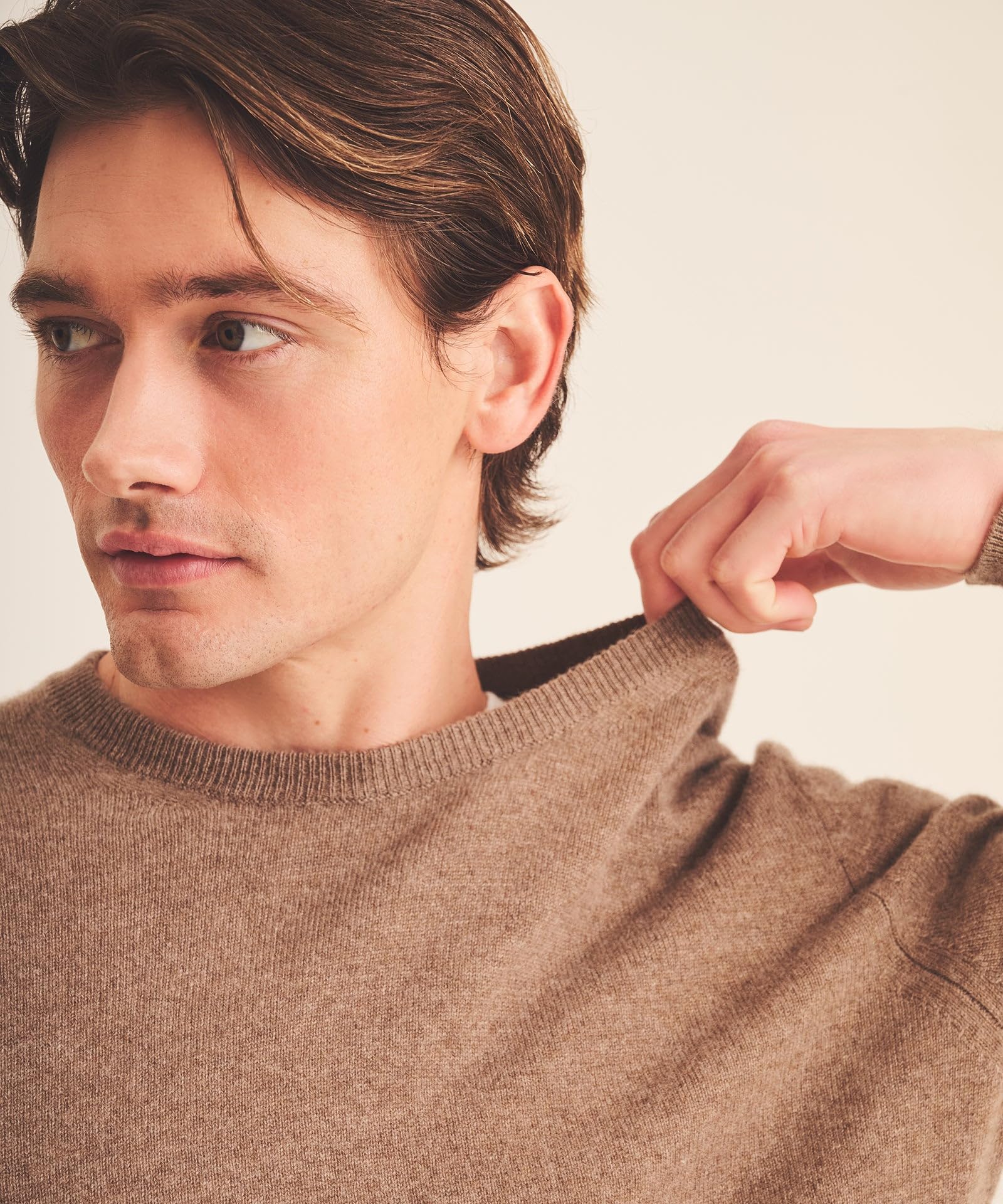 NAADAM Men's The Original Cashmere Crewneck Sweater, Brown Sugar, XL