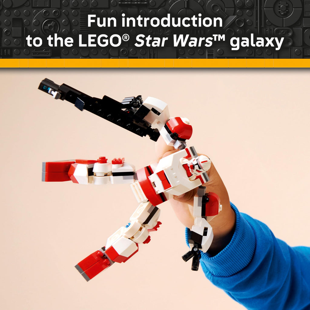 LEGO Star Wars Clone Shock Trooper Mech Building Toy for Boys & Girls - Poseable Star Wars Figure W/Pretend Play Blaster & Stud Shooter for Kids & Fans, Ages 6+ - Gift Idea for Birthdays - 75448