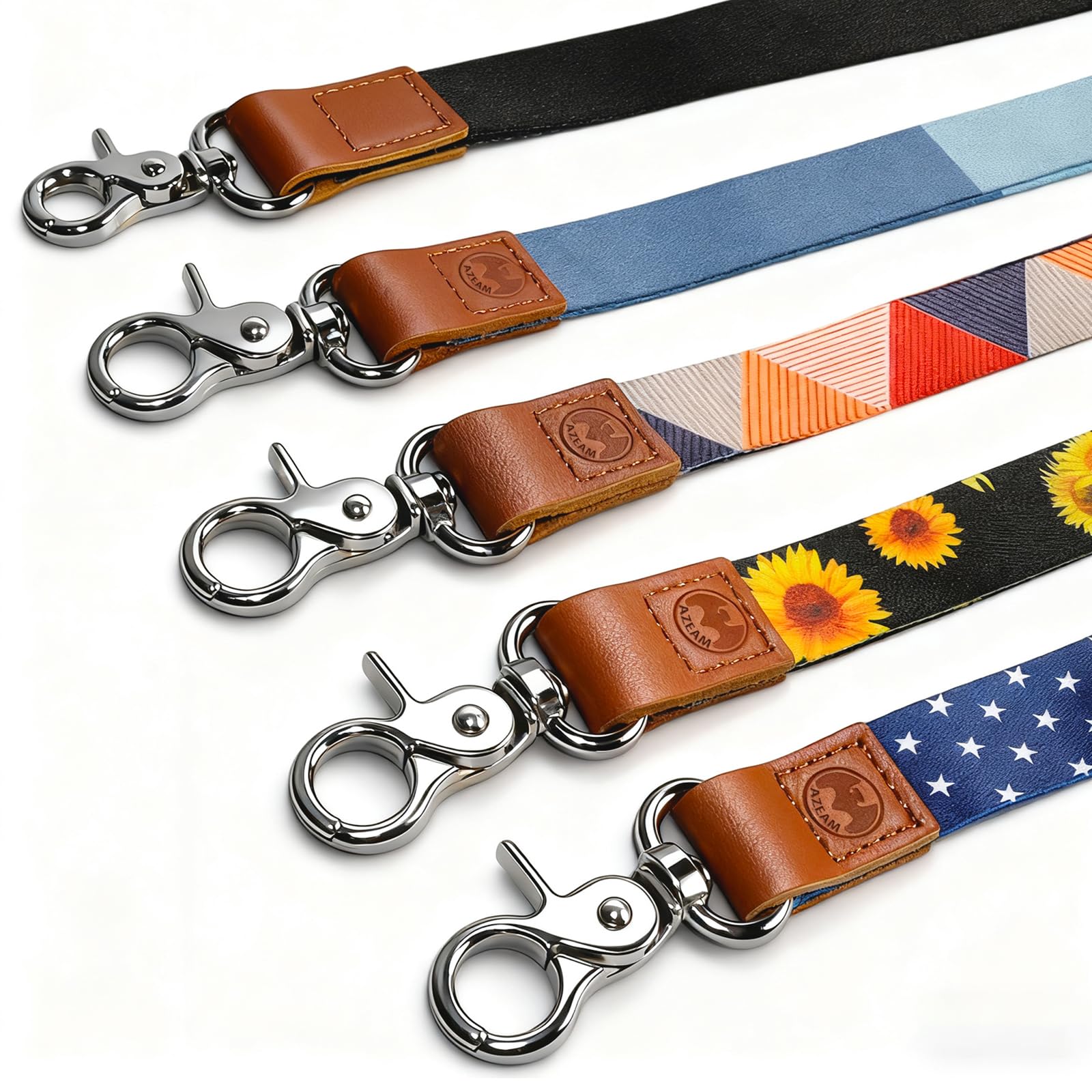 AZEAM Lanyard - Black Lanyard Holder with Metal Clasp for Keys, ID Badges, Cards, Car Keys, Wallet