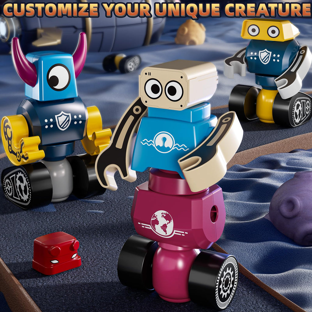 KIZONLY Magnets Robot Building Toys for Kids Ages 3-5 4-8 - 36 PCS Monsters Toys Robot Stacking Building Blocks Set with Storage Box, Creative Learning Christmas and Birthday Gifts for Boys Girls 2-4